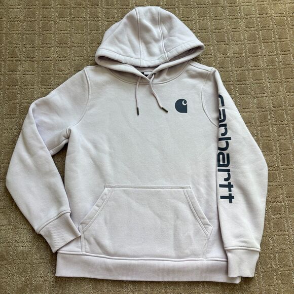 Carhartt Relaxed Fit Hoodie Women's Medium Light Purple Casual Comfort Lounge - Picture 1 of 9